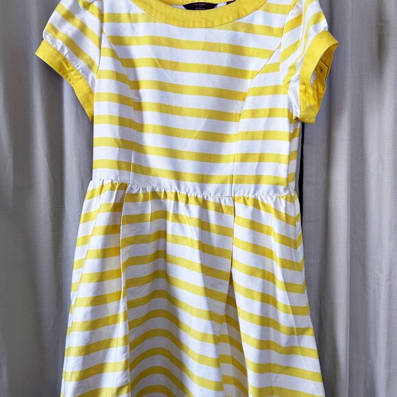 Ted Baker London Honor Dress in yellow and white stripes - Picture 9 of 9